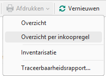 Rapportage Overzicht per inkoopregel