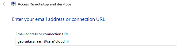 Windows 10 - RemoteApp configureren: URL-feed invullen