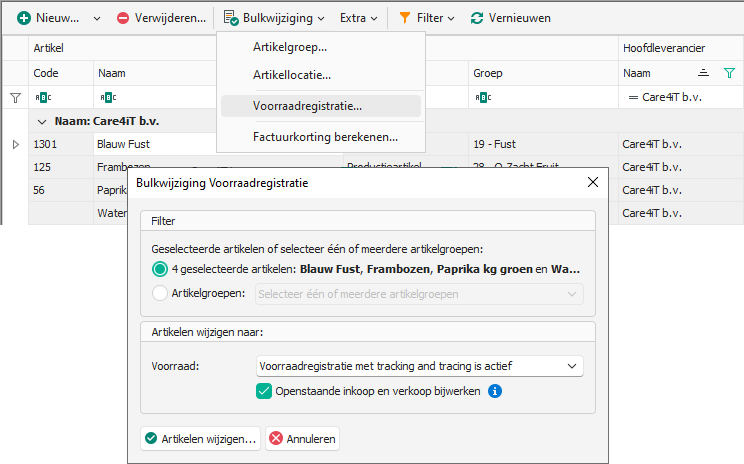 Bulkwijzigen van artikelen