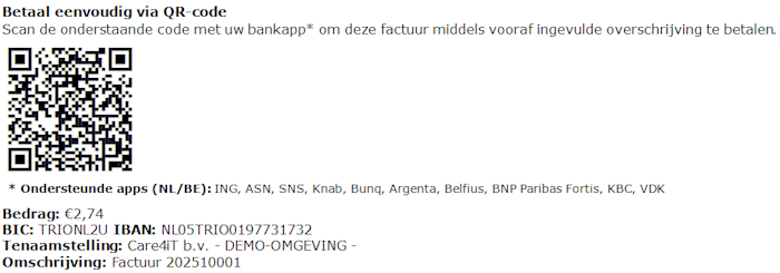 Factuur met betaal-QR-code
