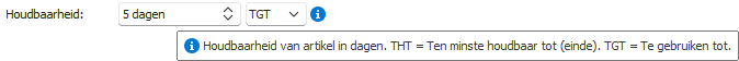 Houdbaarheidssoort bij artikel instellen