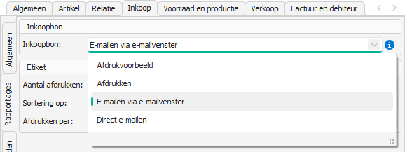 Standaardverwerking voor rapporten instellen
